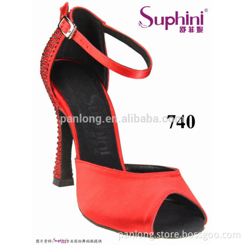 Red Sexy Beautiful Diamond Latin Salsa Dance Shoes